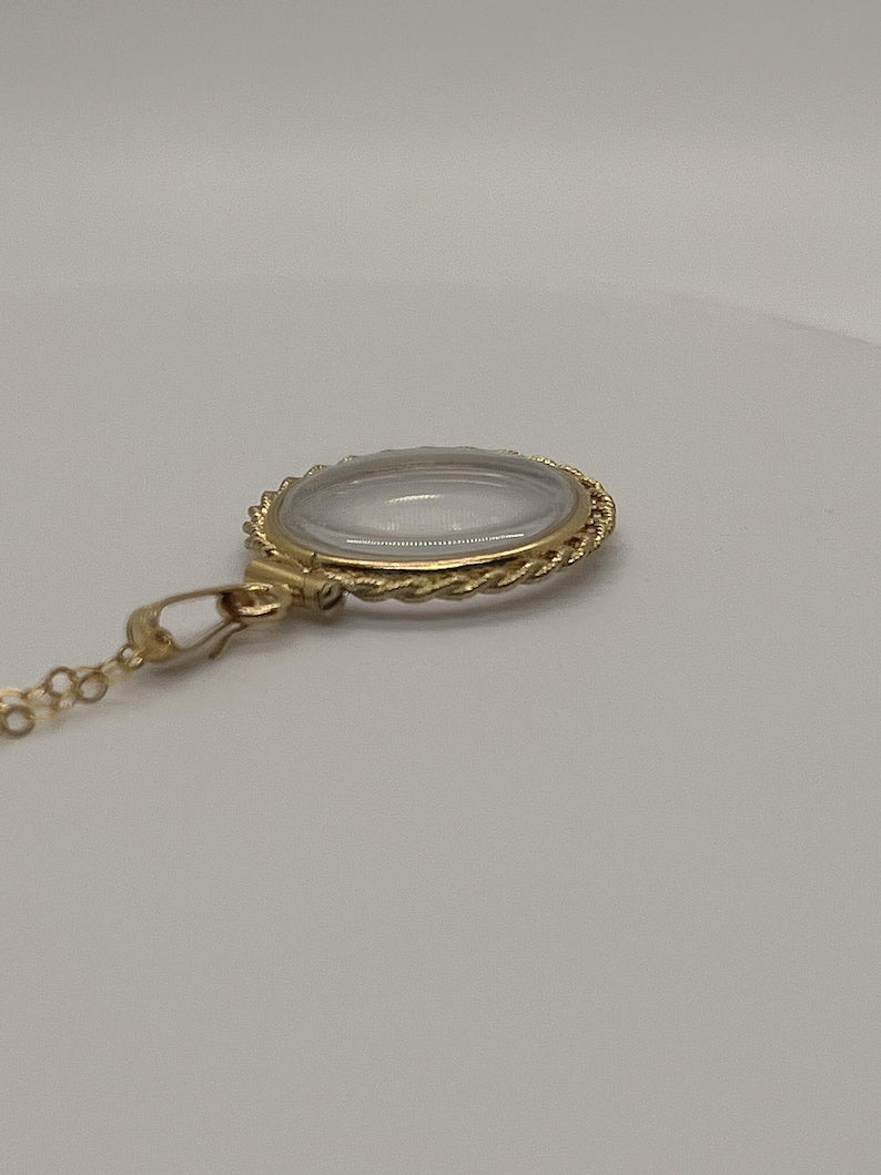 21mm Deep 14K Gold-Filled Rope-Edge Shaker Locket for 2–3mm Gems