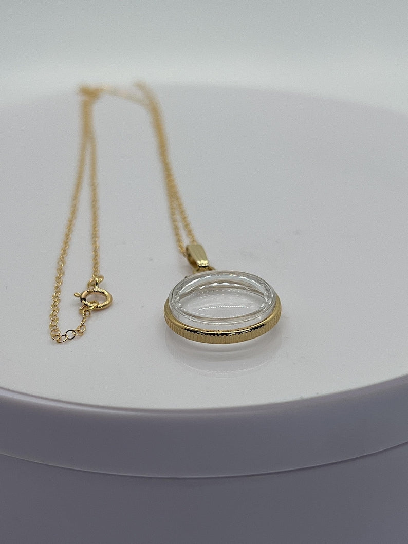 16.5mm Solid 14K Gold Diamond-Edge Shaker Locket