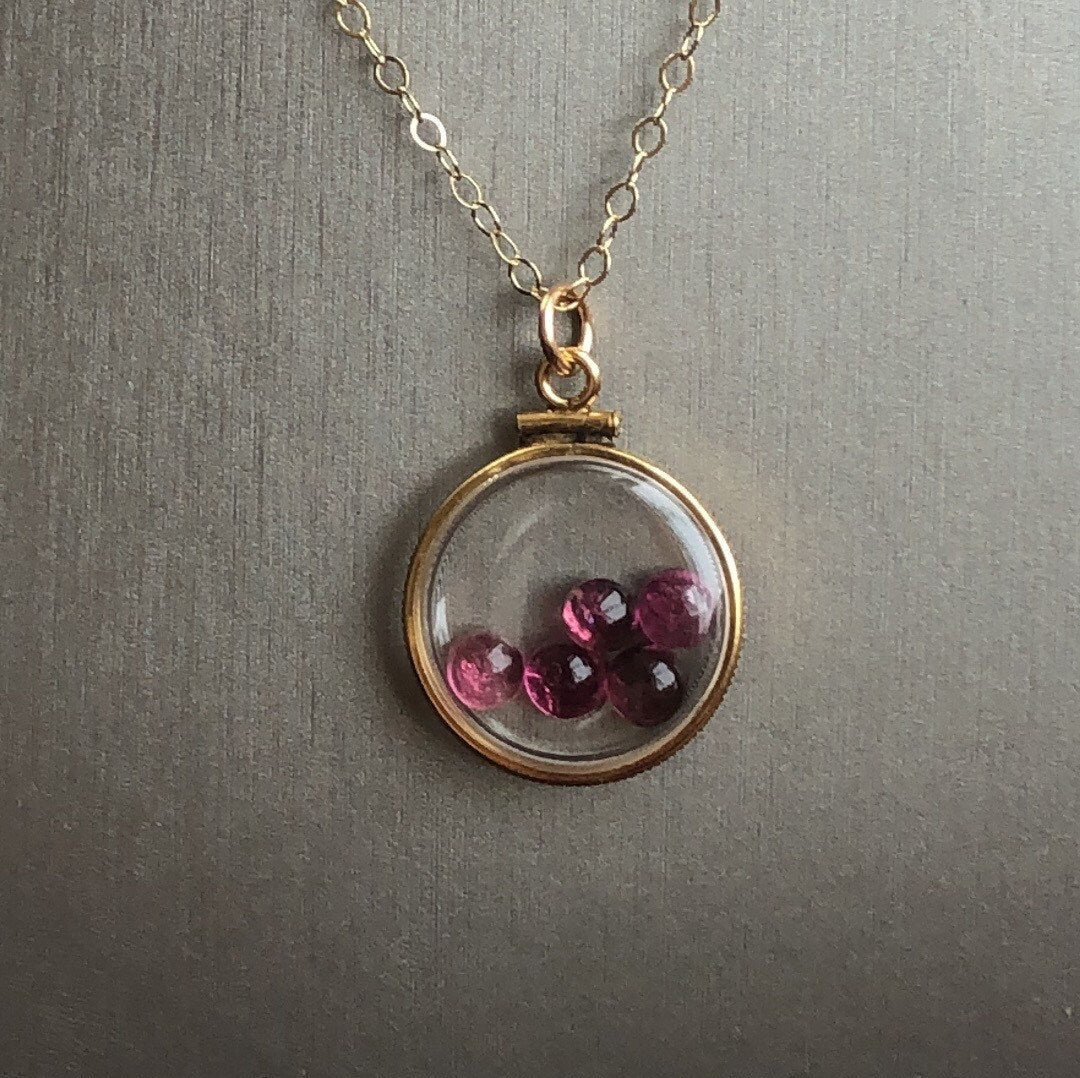 Vintage Tourmaline Shaker Locket  12k gold filled with natural gems. New Old Stock 50 years old Limited supply while last