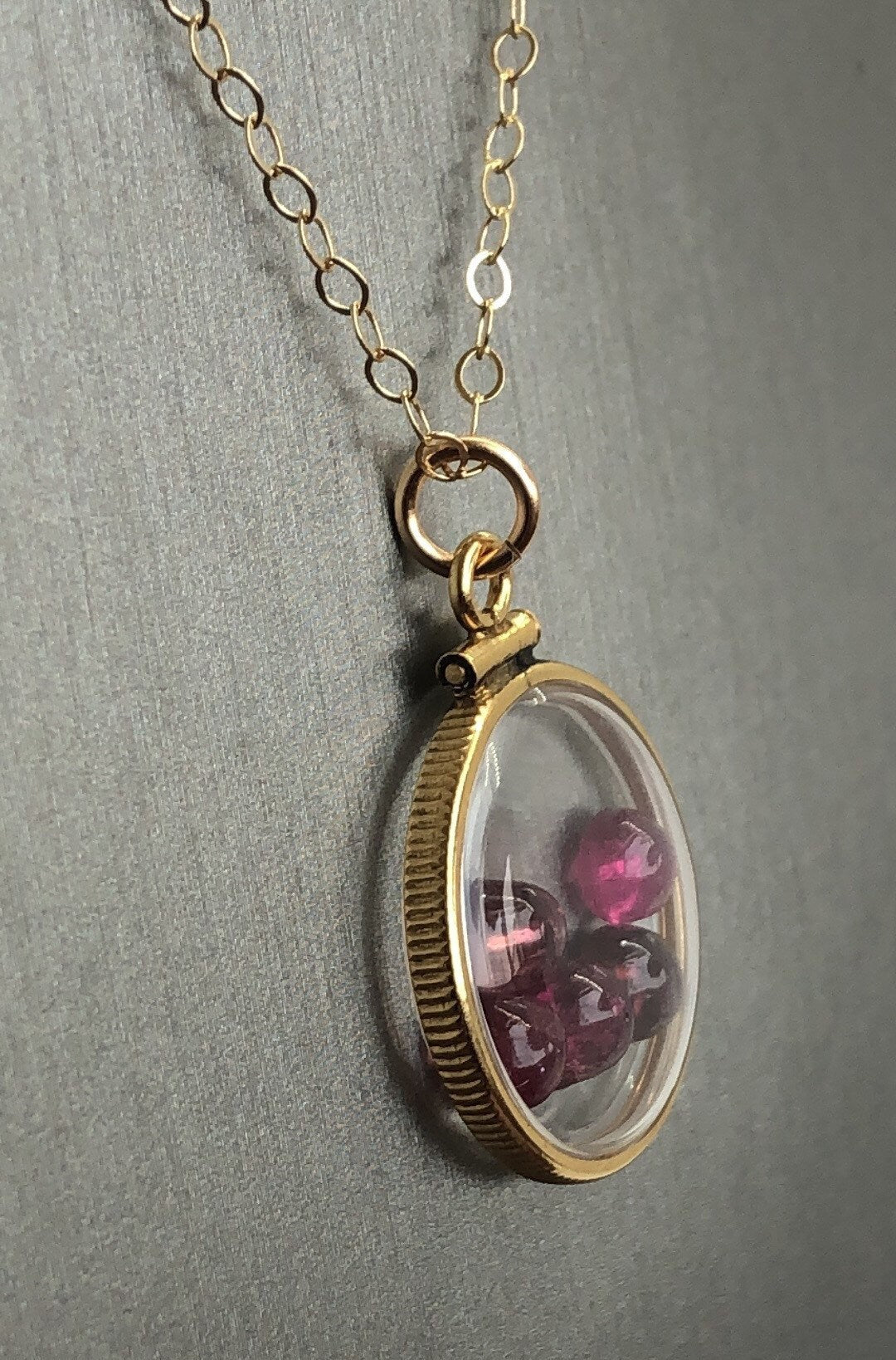 Vintage Tourmaline Shaker Locket  12k gold filled with natural gems. New Old Stock 50 years old Limited supply while last