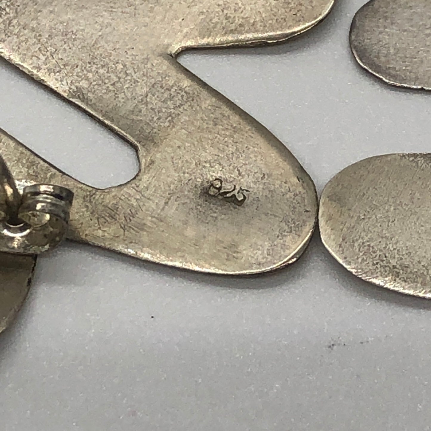 Large Vintage Handmade Sterling Silver Earrings Indonesia, Vintage old stock, Beautiful Movement design