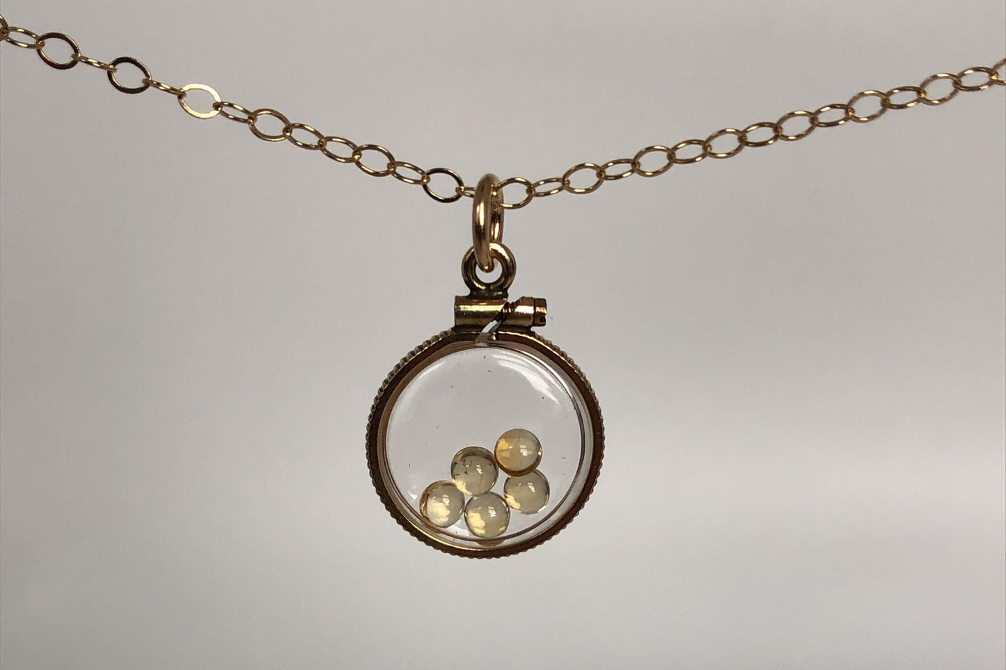 Vintage Brazilian Citrine shaker locket filled with natural cabochons, Nov. Birthstone You can create one for your mom! ask