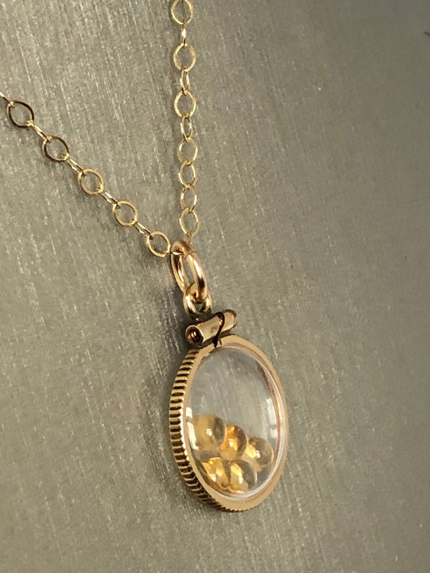 Vintage Brazilian Citrine shaker locket filled with natural cabochons, Nov. Birthstone You can create one for your mom! ask