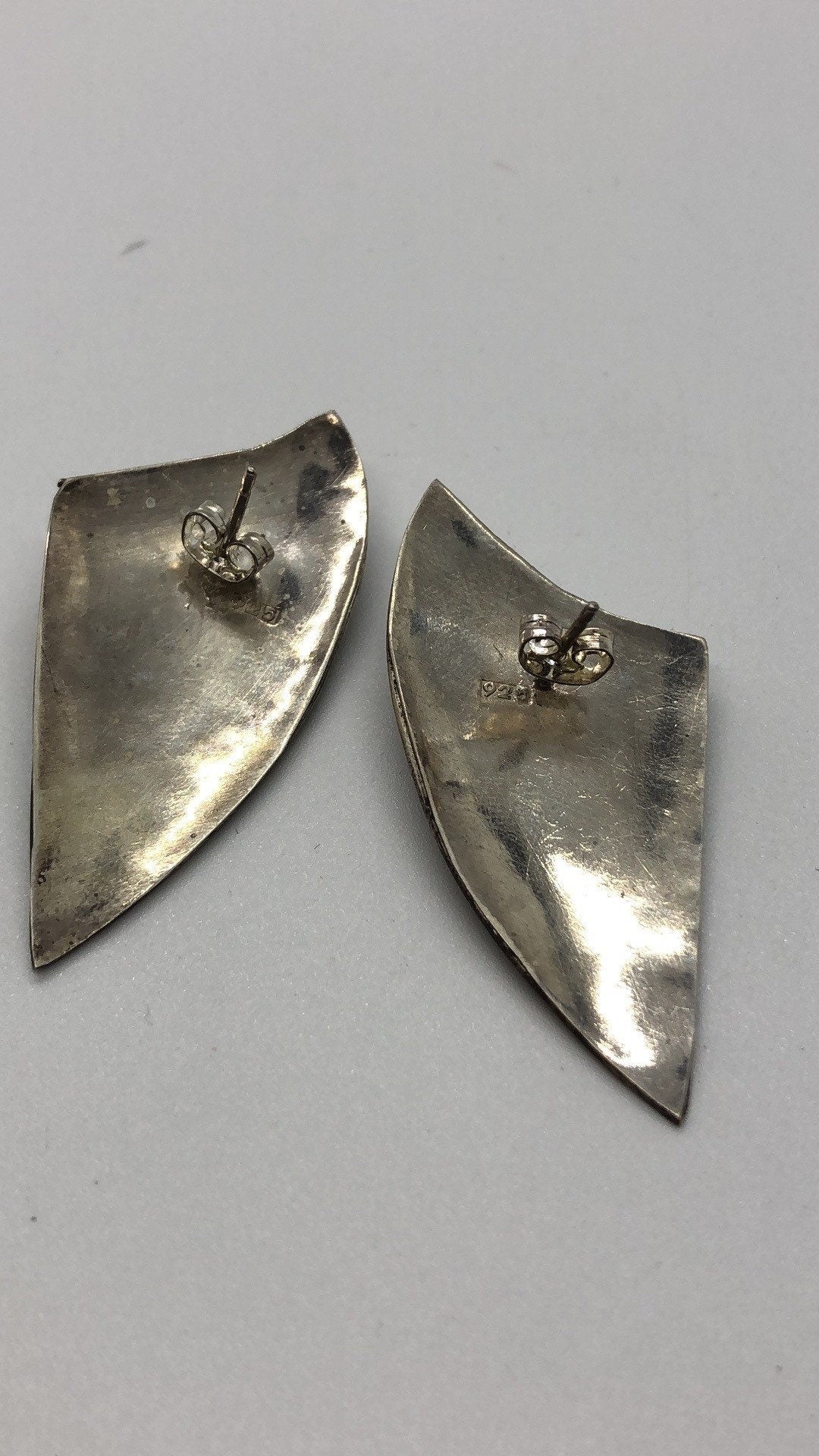 Vintage Handmade Sterling Silver and turquoise Earrings Indonesia, Vintage old stock, Beautiful