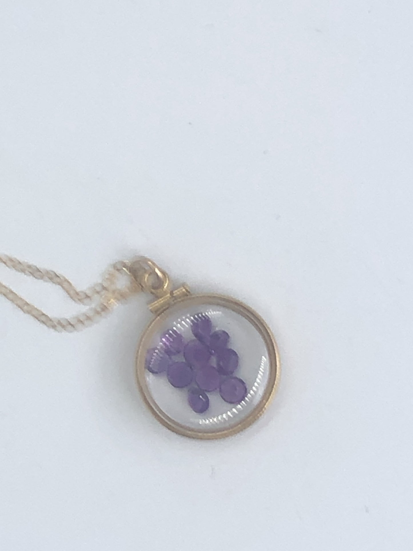 Handmade Amethyst shaker locket 20mm, gold filled locket,  2.9  TCW, February birthstone Make one for your mom for Mother's Day, Ask me
