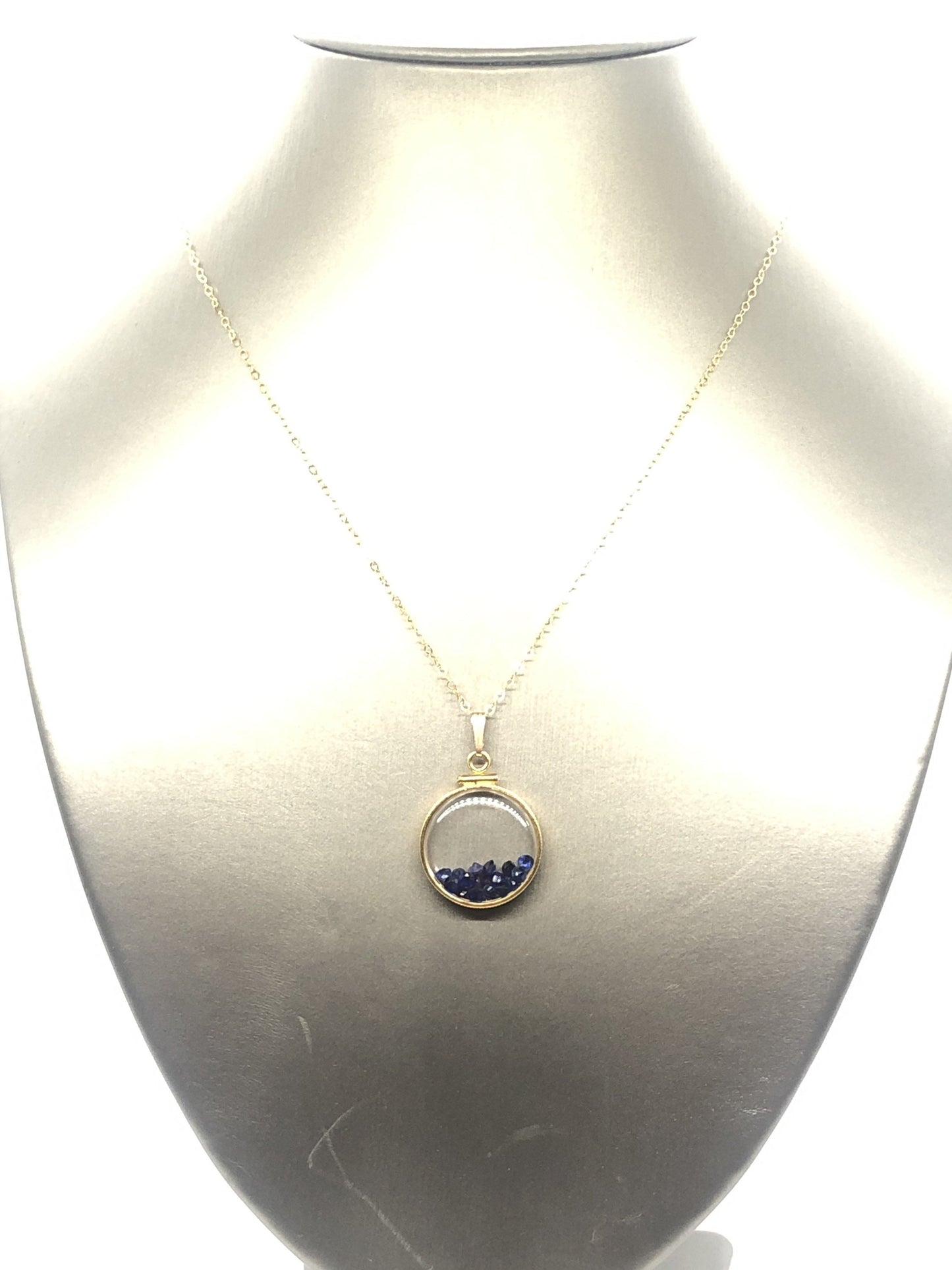 Handmade Sapphire Shaker Locket 14k GF or Silver filled w/ beautiful September Birthstone, you can custom create a locket for Mother’s day