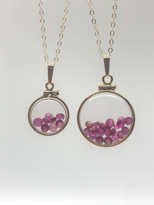Vintage Ruby shaker Locket 12k gold filled, 50 year old New Stock,  20mm or 15 mm July birthstone, gift for Mother's Day