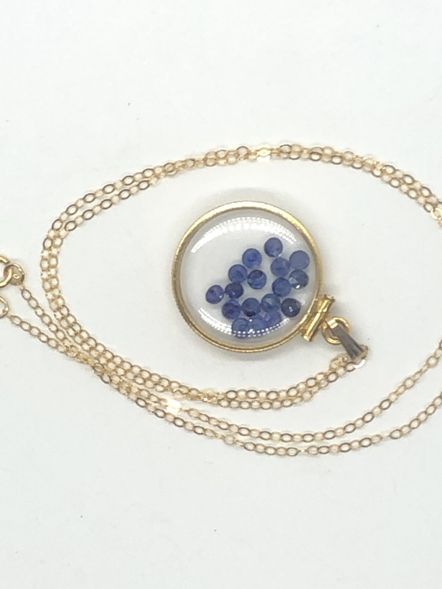 Handmade Sapphire Shaker Locket 14k GF or Silver filled w/ beautiful September Birthstone, you can custom create a locket for Mother’s day