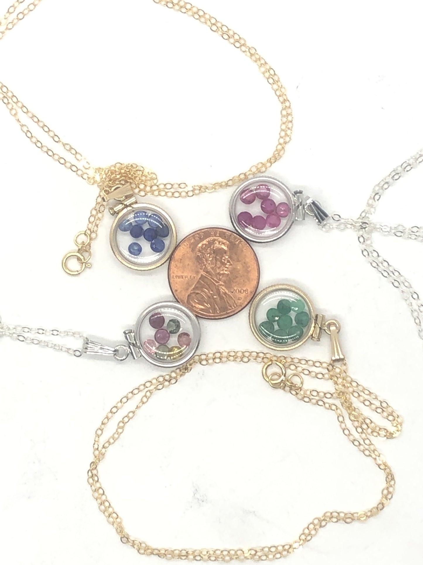 Dainty  Mother’s Day Locket 14k GF or silver w/ your choice of beautiful birthstones, custom created by YOU
