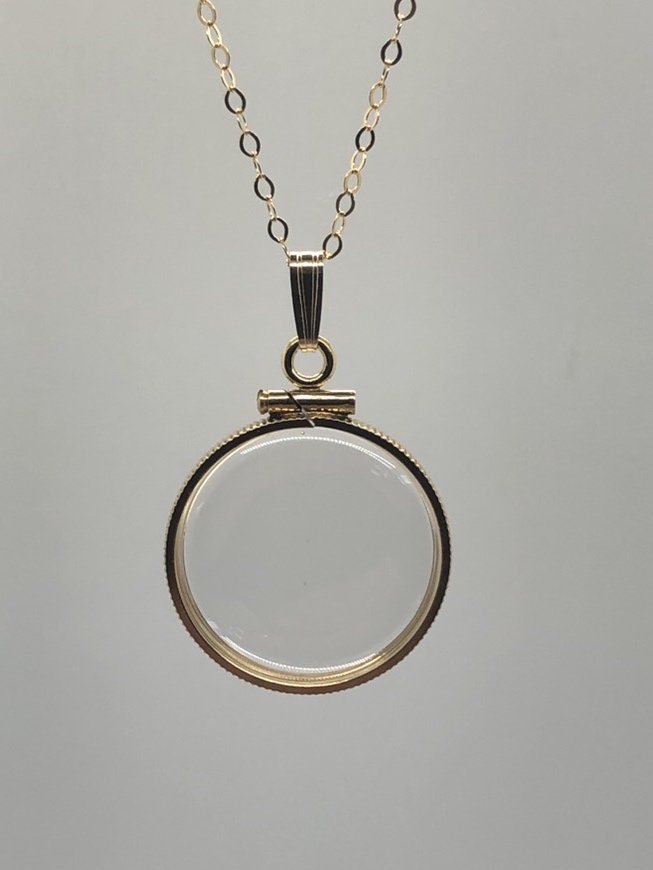 Empty Customizable 20mm Handmade 14k Gold Filled Shaker Locket Necklace w/ Free Screwdriver Waiting For Your Little Treasures, Gemstones