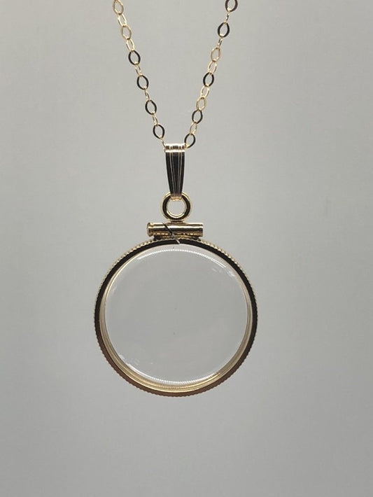 Empty Customizable 20mm Handmade 14k Gold Filled Shaker Locket Necklace w/ Free Screwdriver Waiting For Your Little Treasures, Gemstones