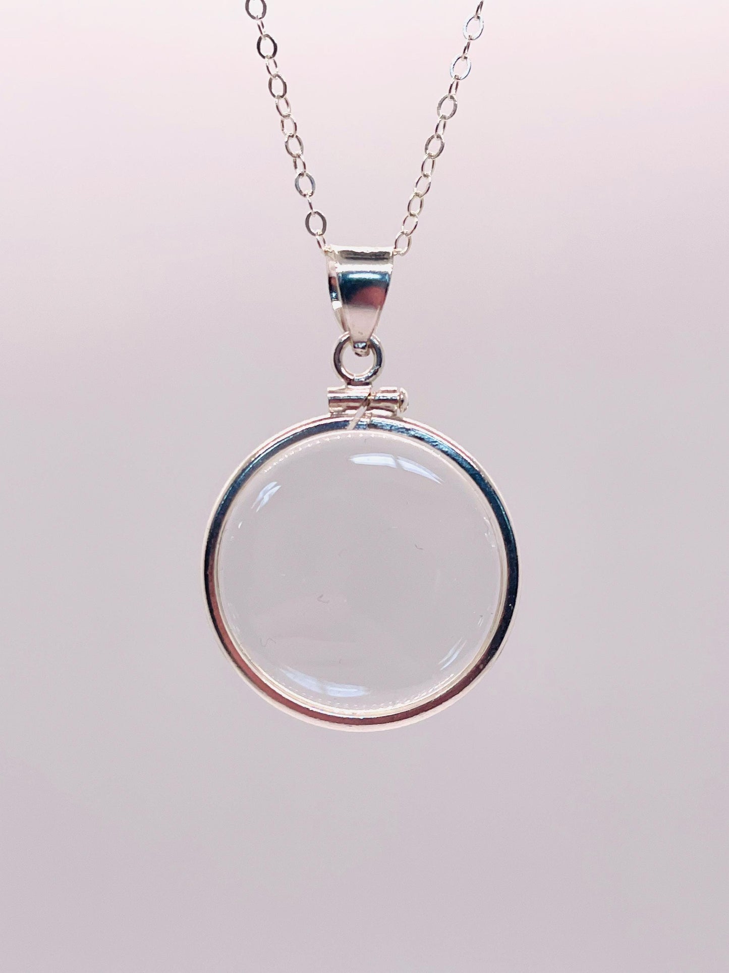 Empty 25mm Sterling Silver Locket With Coin Edge Bezel, Soldered Bail | Free small Screwdriver included!