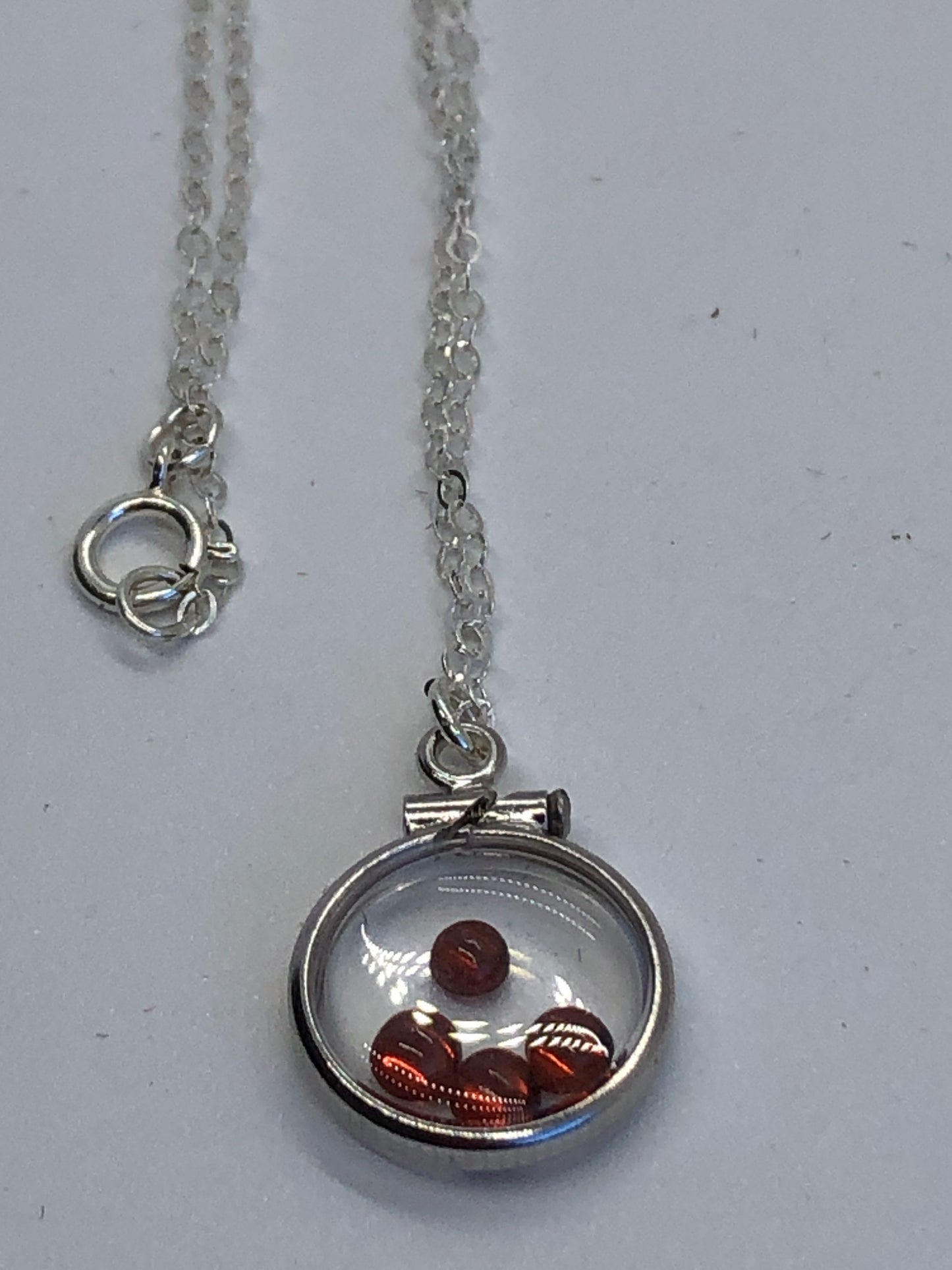 Dainty Handmade Garnet sterling silver shaker locket with .88 CTW natural gems, January birthstone Customize one for Mother's Day, Just ask