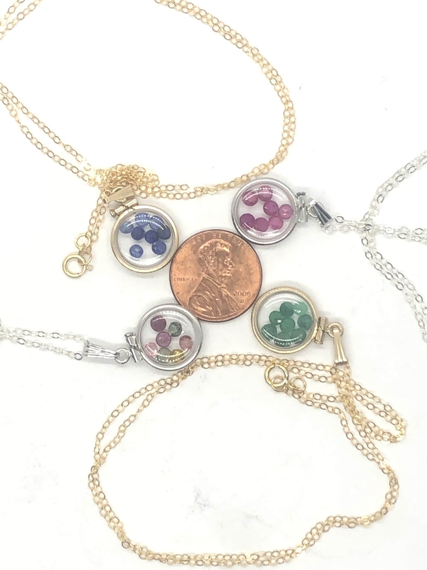 Dainty  Mother’s Day Locket 14k GF or silver w/ your choice of beautiful birthstones, custom created by YOU